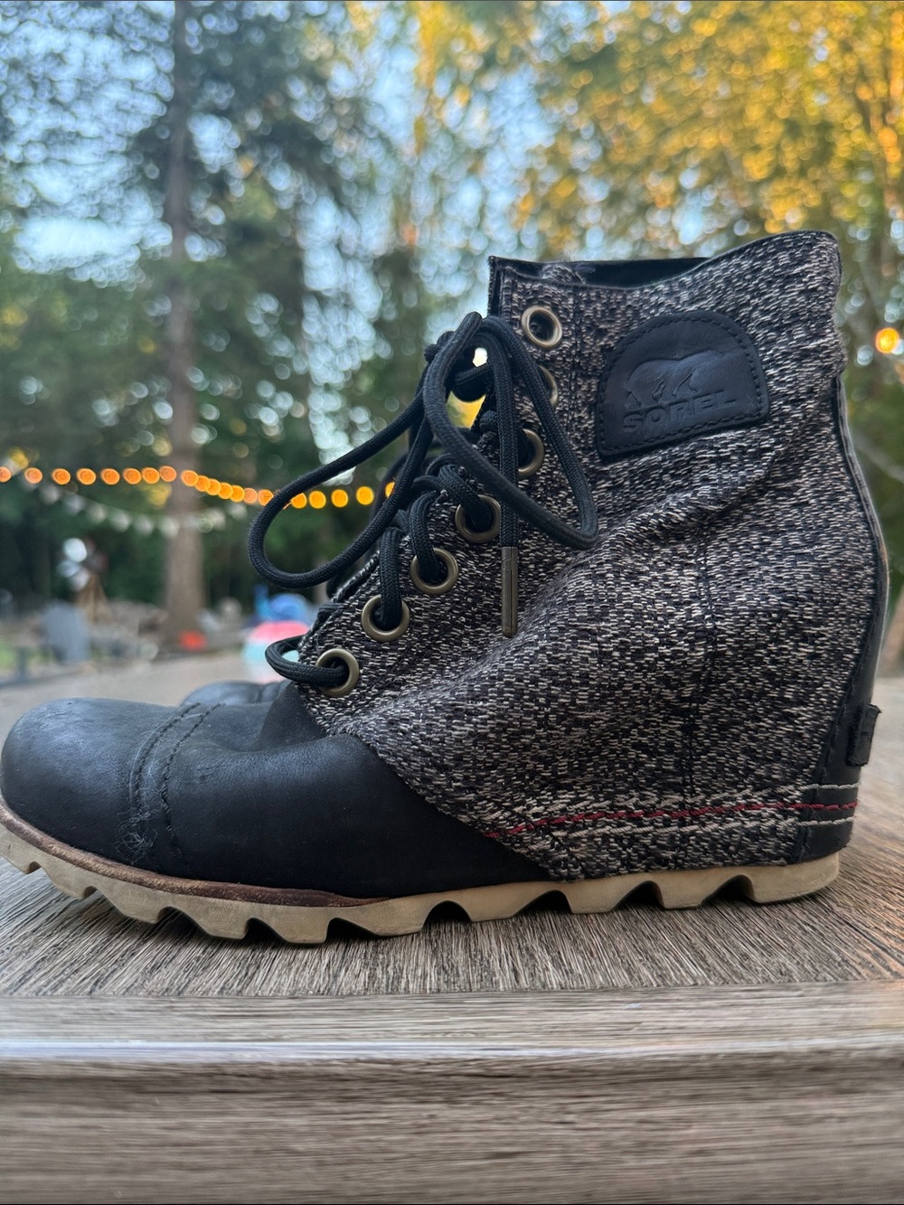Sorel Gray and Black Lace-Up Women's Boots - Picture 5 of 7